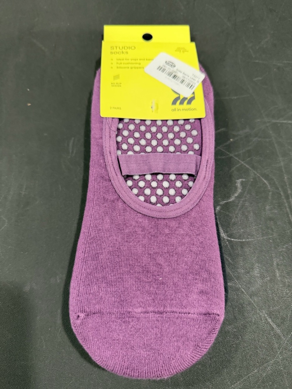 No-Show Grip Socks - Purple